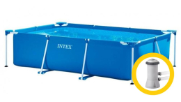 Intex Frame Family medence 2,6 x 1,6 x 0,65 m szűrőberendezésselí Intex Frame Family medence 2,6 x 1,6 x 0,65 m szűrőberendezésselí