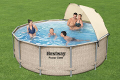 Bestway Power Steel medence tetővel 3,96 x 1,07 cm | szűrőberendezéssel és tartozékokkal