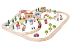 Bigjigs Toys Čajová puntikovaná sada v piknikovém koši