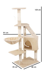 Kaparófa macskáknak Hawaj 125 cm sötét szürke