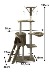 Kaparófa macskáknak Hawaj 138 cm sötét barna