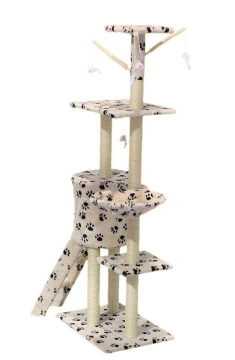 2x Bárszék Hawaj CL-1213 lila Kaparófa macskáknak Hawaj 138 cm tappancs minta