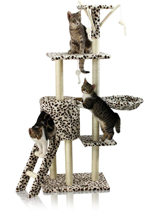 Kaparófa macskáknak Hawaj 138 cm leopárd minta