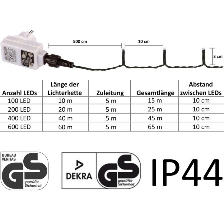 Karácsonyi LED fényfüzér 20 m 200 dióda távirányítóval hideg fehér Karácsonyi LED fényfüzér 20 m 200 db dióda távirányítóval | meleg fehér