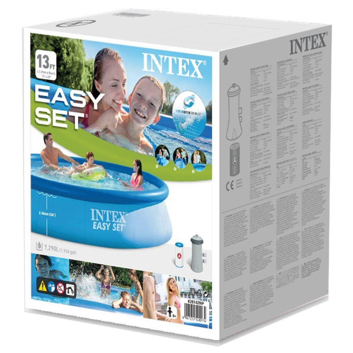 Kerti szolár zuhany  Uno 38 l hosszú zuhanyfejjel | fekete - ezüst Intex Easy Set medence 3,96 x 0,84 m szűrőberendezés nélkül